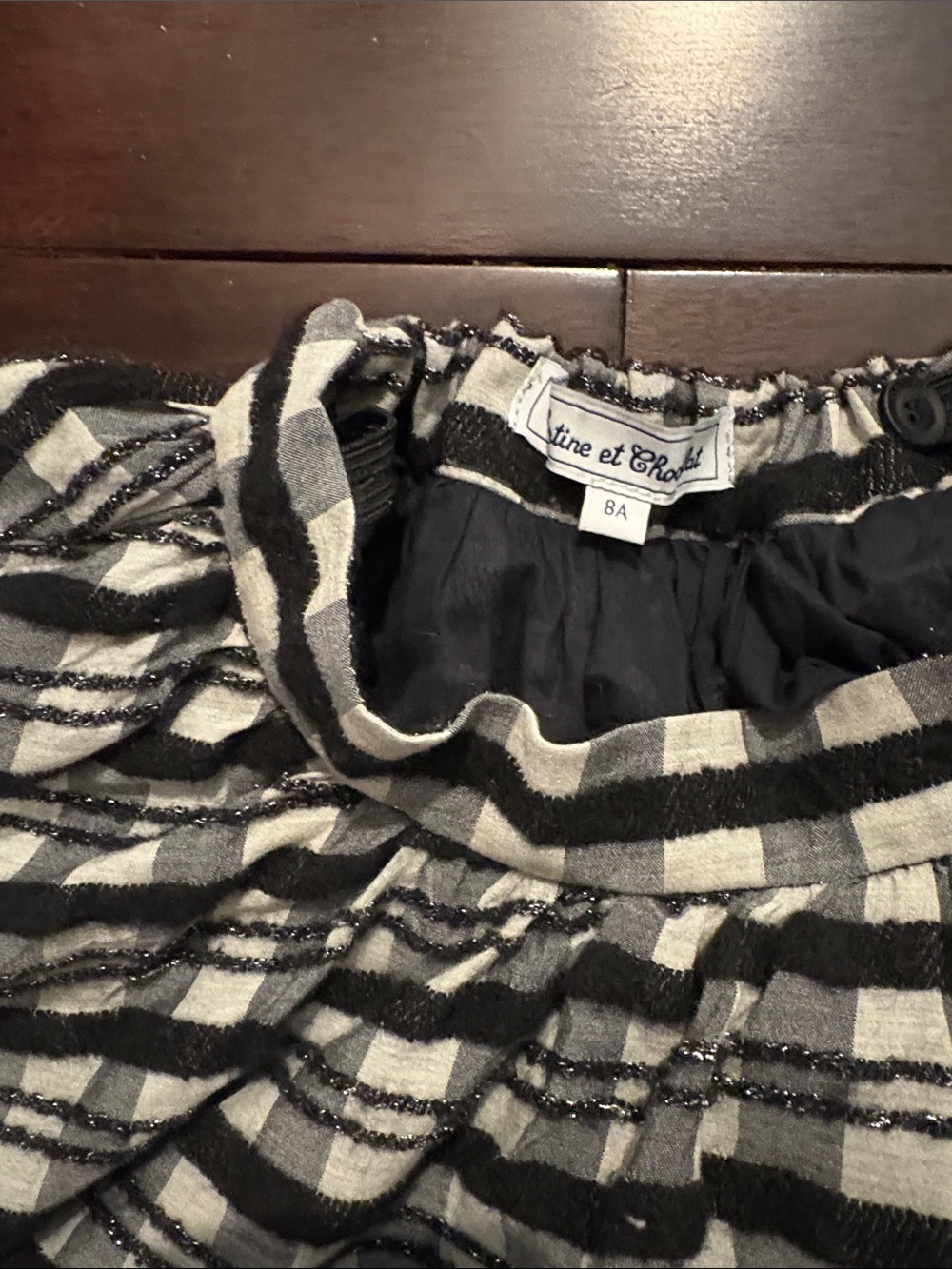 Tartine et Chocolat Black & White Striped Girls Skirt